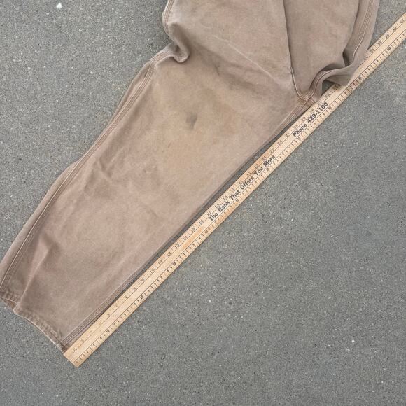 Y2K Carhartt B11 BRN Dungaree Fit 38x30 Brown Canvas Duck Work Pants Made in USA - Picture 6 of 7